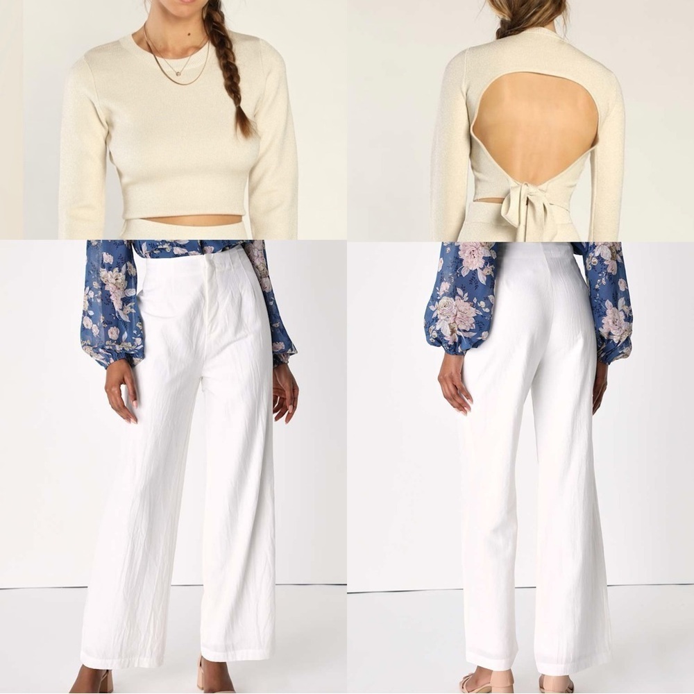 NWOT Lulus Sparkly‎ Sweater Top and Trouser Pant Bundle